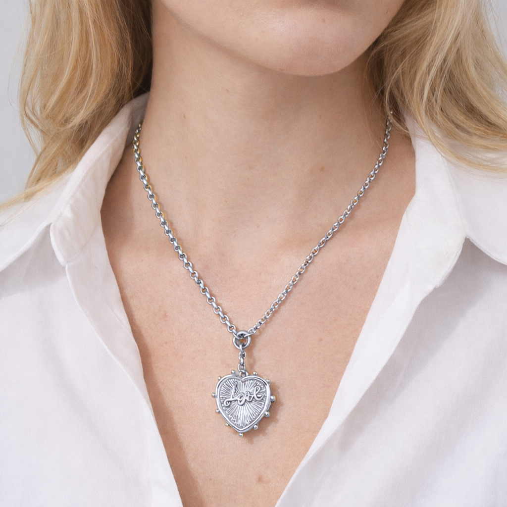 Love Me 2 Necklace Silver