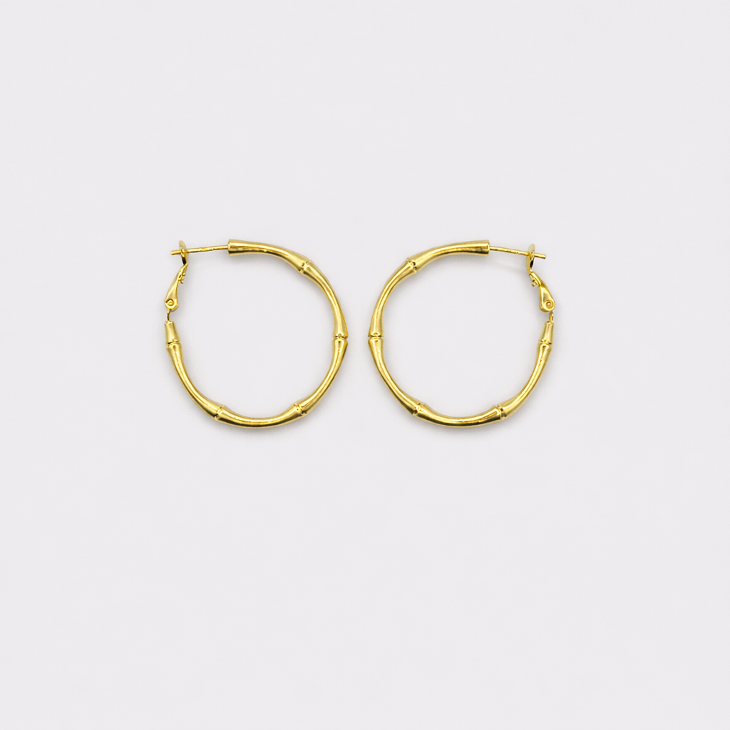 Bamboo Hoop Earring Gold